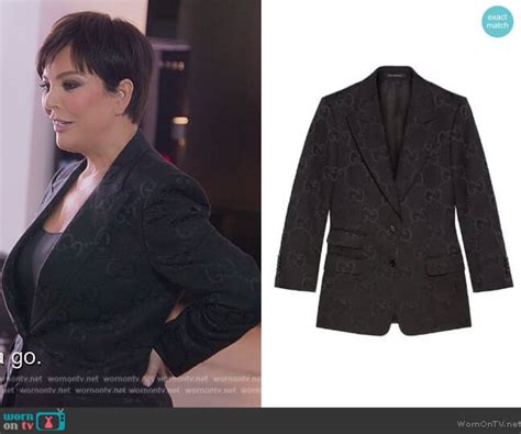 Kris’s black GG logo blazer on The Kardashians 